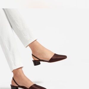 Everlane tapered square toe slingback Brown Heels